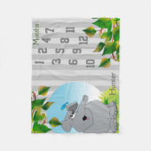 マイルストーンベビーブランケット-象 フリースブランケット (正面)