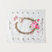 マイルストーンベビー写真プロップ(ラマ付き) タペストリー (正面(横))