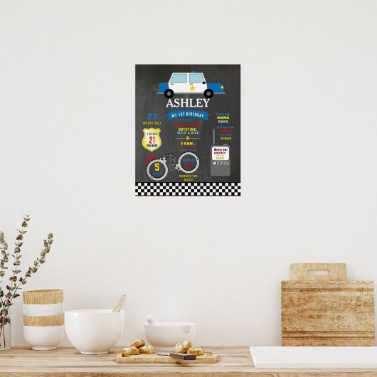 マイルストーンポスター1st警察車の警官 ポスター (キッチン)