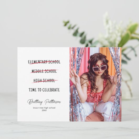 マイルストーンモーメントフォト卒業招待状 招待状 (スタンド正面)