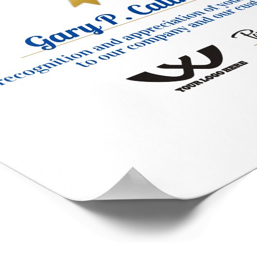 マイルストーン従業員の記念日の証明書の表示 ポスター (角)