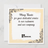 マイルストーン従業員の記念日の認識賞 招待状 (裏面)