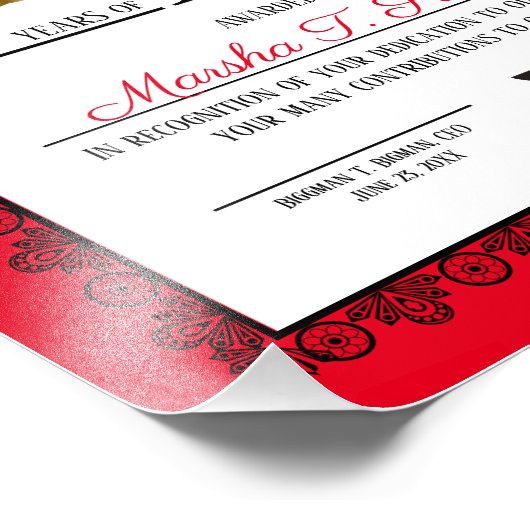 マイルストーン従業員の記念日の認識 フォトプリント            (角)