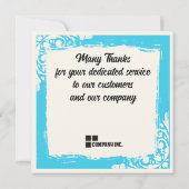 マイルストーン従業員周年記念賞 招待状 (裏面)