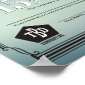 マイルストーン従業員記念日の証明書の列 ポスター (角)