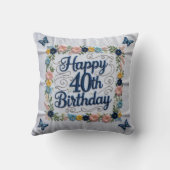 マイルストーン心地よい: 40歳の誕生日装飾用クッション保 クッション (裏面)