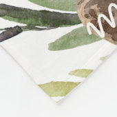 マイルストーン成長トラッカー水彩紫色の花 フリースブランケット (角)