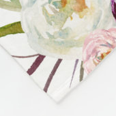 マイルストーン成長トラッカー水色ピンクの花 フリースブランケット (角)