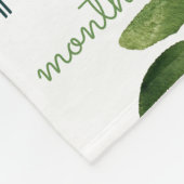 マイルストーン成長トラッカー水色ホワイトバラ フリースブランケット (角)