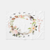 マイルストーン水の色のトラッカー、ボホ水の色 フリースブランケット (正面(横))