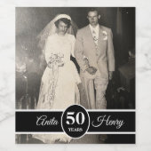 マイルストーン結婚の記念写真 ワインラベル (シングルラベル)