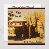 マイルストーン記念日のヴィンテージ・パーティ招待状 招待状 (正面/裏面)