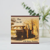 マイルストーン記念日のヴィンテージ・パーティ招待状 招待状 (スタンド正面)