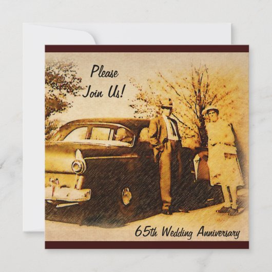 マイルストーン記念日のヴィンテージ・パーティ招待状 招待状 (正面)