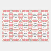 マイルストーン誕生日グリッターとGlamパーソナライズ ラッピングペーパーシート (正面3)