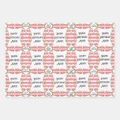 マイルストーン誕生日グリッターとGlamパーソナライズ ラッピングペーパーシート (正面)