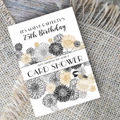 マイルストーン誕生日ブラックとゴールドカードシャワー 招待状