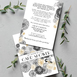 マイルストーン誕生日ブラックとゴールドカードシャワー 招待状