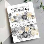 マイルストーン誕生日ブラックと金ゴールドカードシャワー 招待状