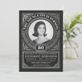 マイルストーン誕生日招待状フォトシルバーフォイル 招待状 (スタンド正面)