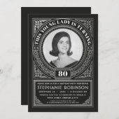 マイルストーン誕生日招待状フォトシルバーフォイル 招待状 (正面/裏面)