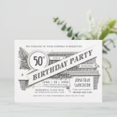 マイルストーン誕生日招待状 | 最高のヴィンテージ 招待状 (スタンド正面)