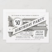 マイルストーン誕生日招待状 | 最高のヴィンテージ 招待状 (正面/裏面)