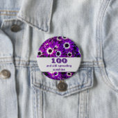 マイルストーン誕生日紫色のフラワーフォトフローラ 缶バッジ (インサイチュ)