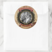 マイルストーン誕生日金ゴールド写真ヴィンテージマップ50th ラウンドシール (バッグ)