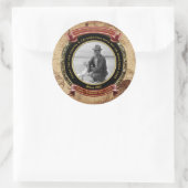 マイルストーン誕生日金ゴールド写真ヴィンテージマップ60th ラウンドシール (バッグ)