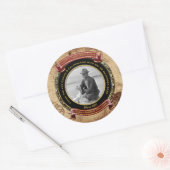 マイルストーン誕生日金ゴールド写真ヴィンテージマップ70th ラウンドシール (封筒)