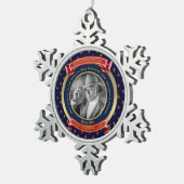 マイルストーン誕生日金ゴールド写真60th Sxituy Blue Red スノーフレークピューターオーナメント (右)