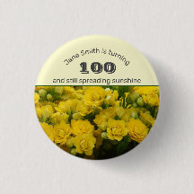 マイルストーン誕生日黄色フローラ100お祝い