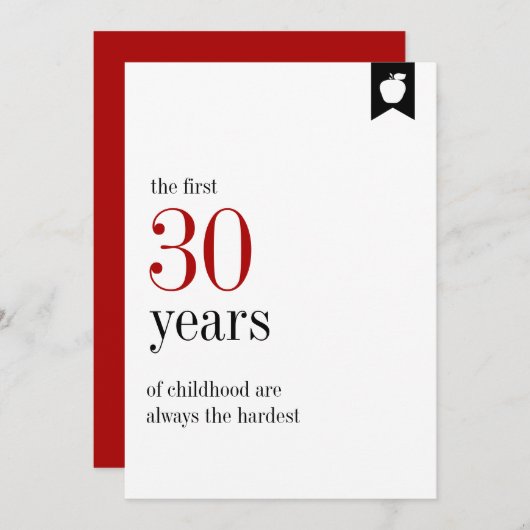 マイルストーン誕生日30th誕生日カード 招待状 (正面/裏面)