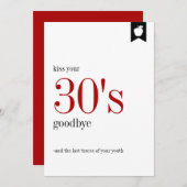マイルストーン誕生日30th誕生日カード 招待状 (正面/裏面)
