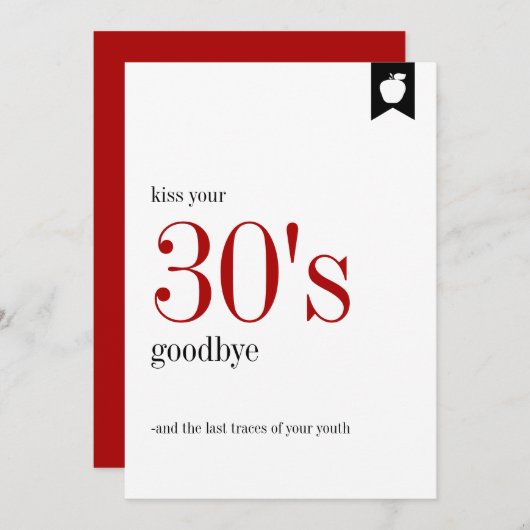 マイルストーン誕生日30th誕生日カード 招待状 (正面/裏面)