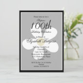 マイルストーン誕生日 ブラック ホワイト デイジー ゴールド エレガント 招待状 (スタンド正面)