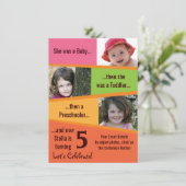 マイルストーン誕生日-女の子 招待状 (スタンド正面)