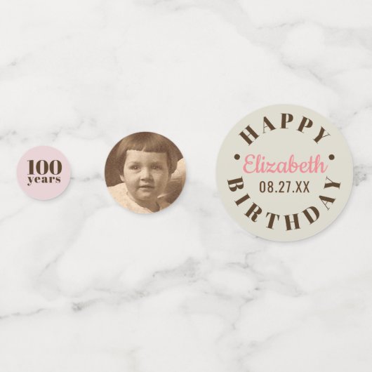 マイルストーン誕生日 | 年の選択カスタム コンフェッティ (正面)