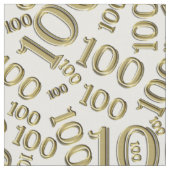 マイルストーン100数値パターン金ゴールド/白 ファブリック (クローズアップ)