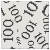 マイルストーン100数値パターン黒/白 ファブリック (クローズアップ)