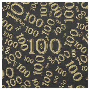 マイルストーン100数値パターン黒/金ゴールド ファブリック
