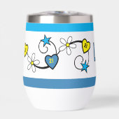 マイルストーン21歳の誕生日イニシャルブルー黄色 (正面)