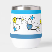 マイルストーン21歳の誕生日イニシャルブルー黄色 (背面)