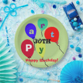 マイルストーン30th誕生日パーティーバルーン ペーパープレート (パーティー)