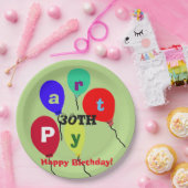 マイルストーン30th誕生日パーティーバルーン ペーパープレート (パーティー)