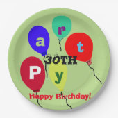 マイルストーン30th誕生日パーティーバルーン ペーパープレート (正面)