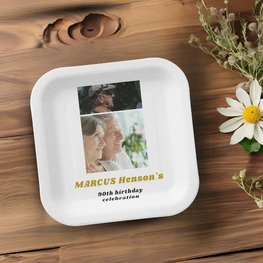 マイルストーン90歳の誕生日 2枚の写真 ペーパープレート