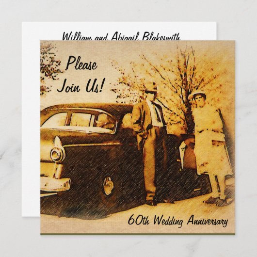 マイルストーン・アニバーサリー・パーティー招待 招待状 (正面/裏面)