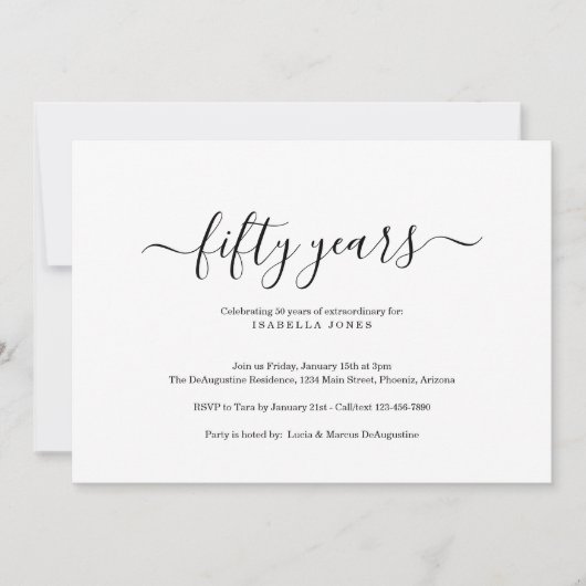 マイルストーン 大人の誕生日パーティー 招待状 (正面)